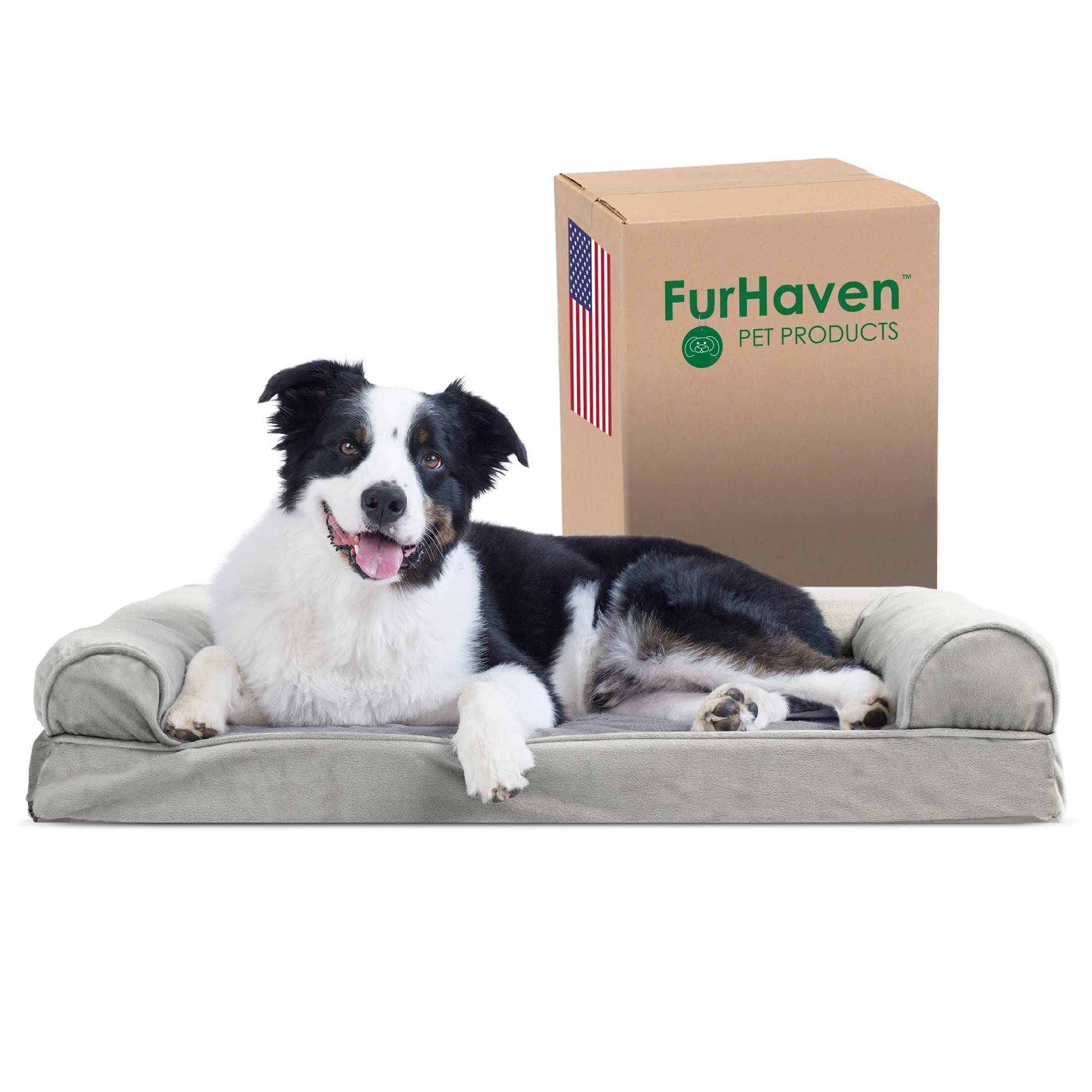 Furhaven Cooling Gel Infused Memory Foam an Sofa Pet Bett für Hunde und Katzen
