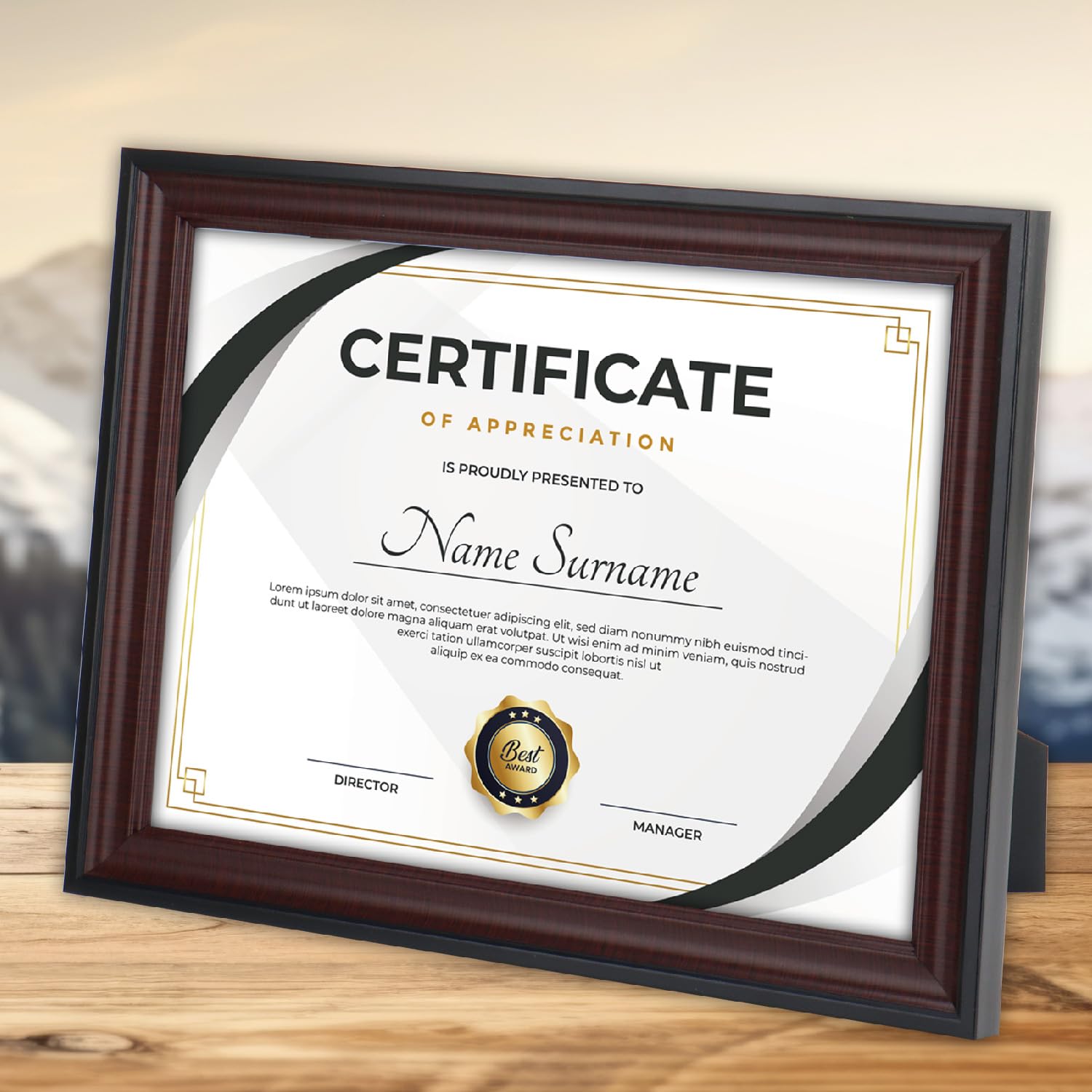 Toner Depot 12-Pack Black Certificate Frames - 8.5x11 Inch With Mat For Awards, Diplomas, Documents - Wall Or Tabletop Display