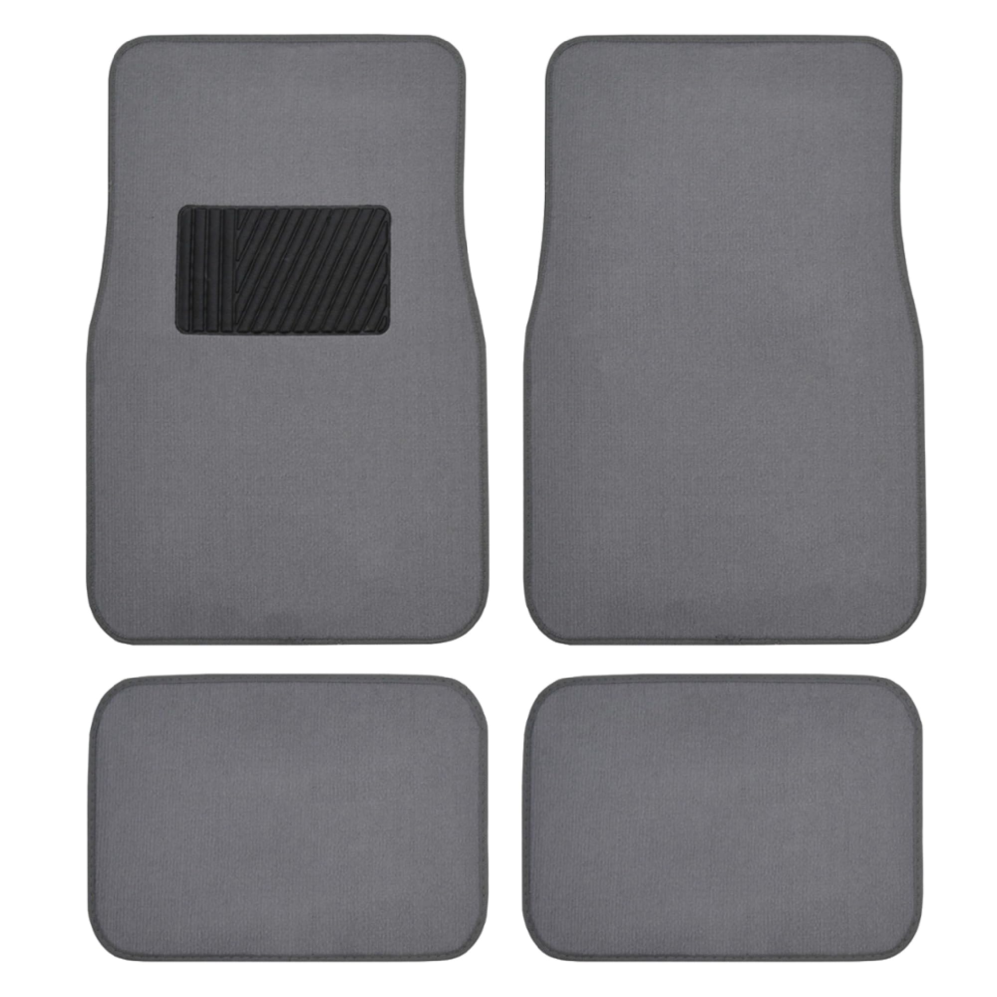 BDK Premium Medium Gray Carpet Floor Mats for Cars - Universal Fit Interior 4-Piece Car Mats Full Set
