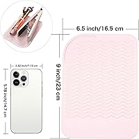 Vista 4 de Heysam Alfombrilla de silicona resistente al calor para herramientas para el cabello, almohadilla térmica, cubierta de alfombra de viaje para Rubor