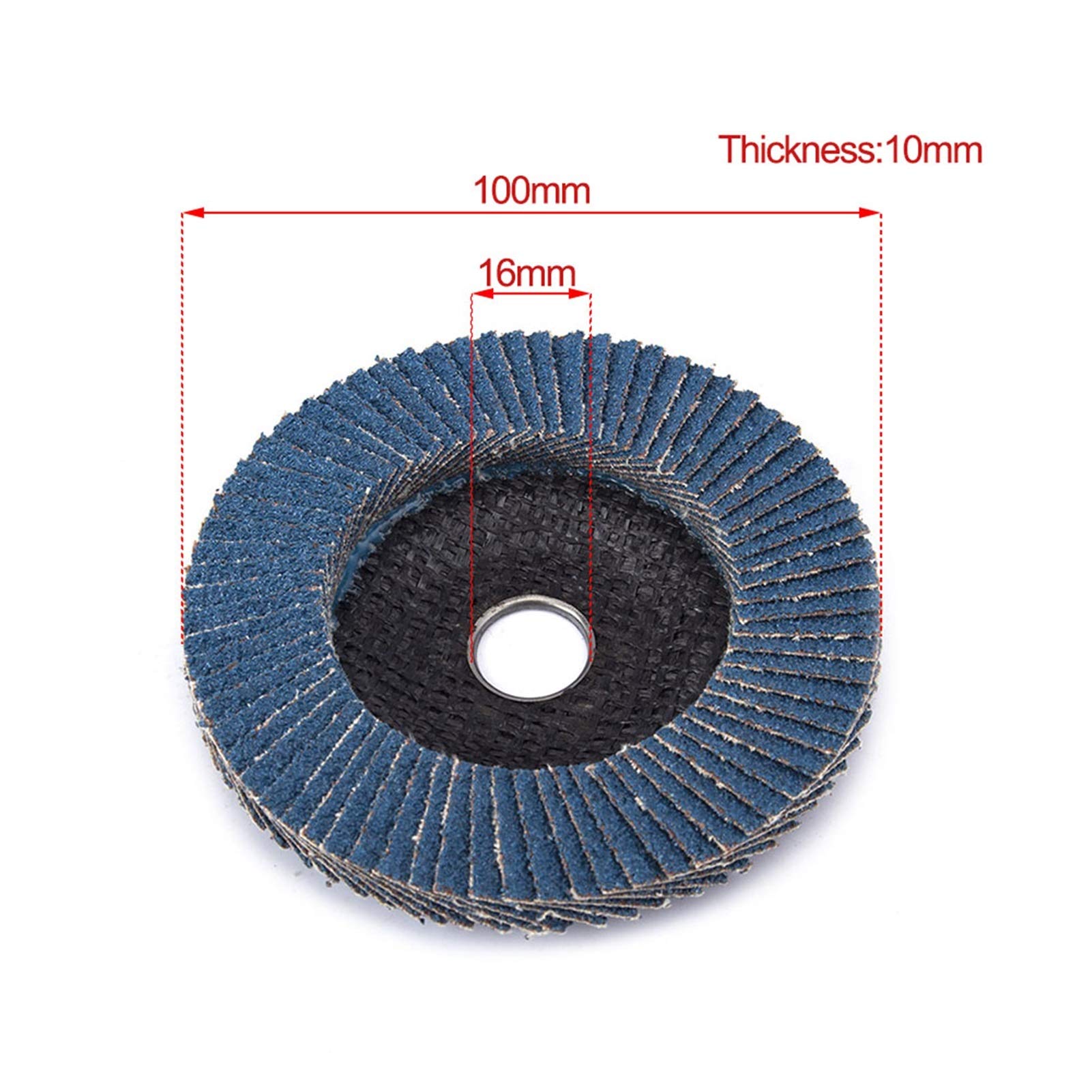 ZAANHA 10Pcs 4inch Corundum Flap Discs Grinding Wheel for Angle Grinder 100x16mm 80#