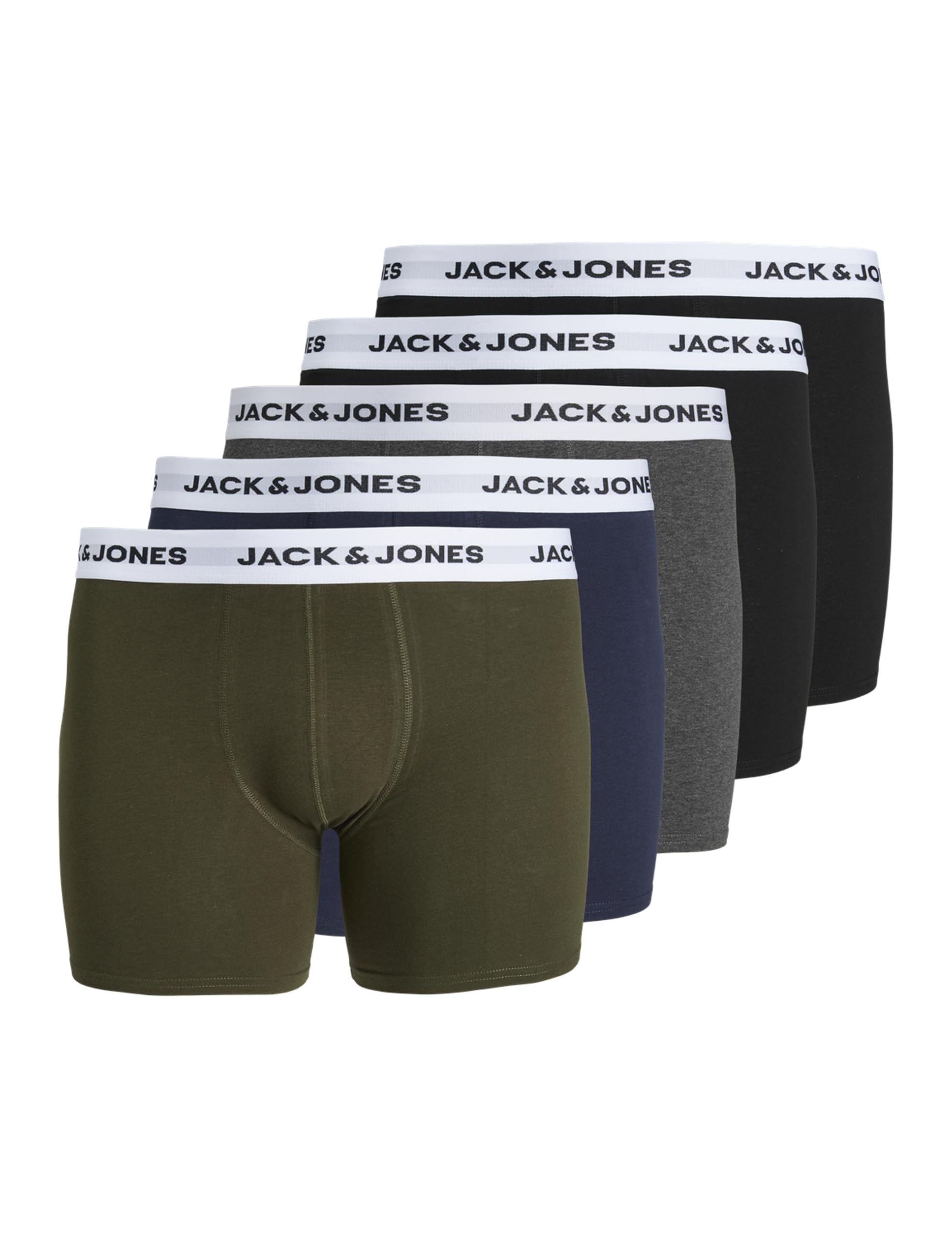 Jack & Jones Herren Jacbasic White Wb Trunks 5 Pack Noos Pls Boxershorts (5er Pack)