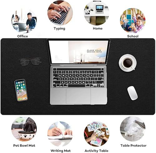 Miniatura 7 de ProValley Alfombrilla antideslizante de piel de PVC impermeable para escritorio, protector para mesa de escritorio en la parte superior de los