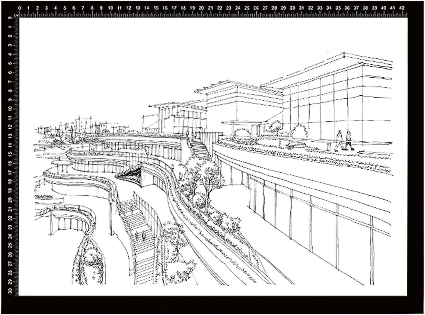 トレース台 Led軽量薄型ライトボックス 無段階調光ライト Ledトレーサー 子供練習用 高輝度目盛り付きledボックストレーサー 建築設計製図 書道 スケッチ マンガ 日時指定 デッサン イラスト