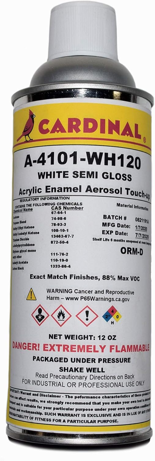 Cardinal Paint WH120 WHITE SEMI GLOSS POWDER COAT SPRAY