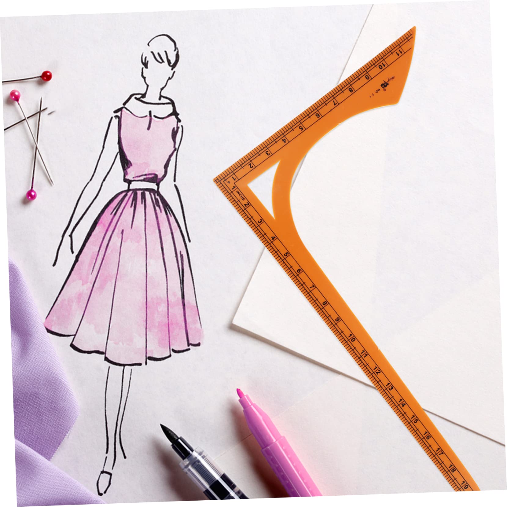 HAPINARY 1pc l Shape Sewing Ruler for Beginners Double Scale l Shaped Gauge Tailor Craft Tool Measure Tool Lightweight Portable