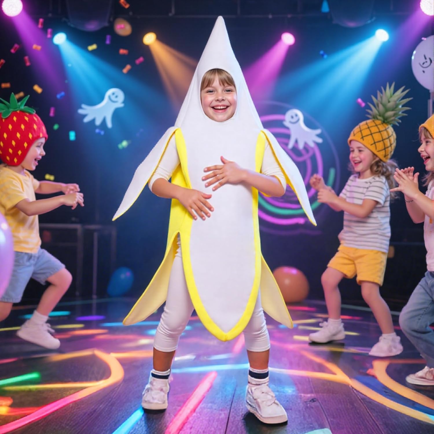 Tao-Ge Banana Costume Kids Boys Girls Halloween Toddler Kid Banana Fortnite Costume Peely Banana Outfit - Image 4