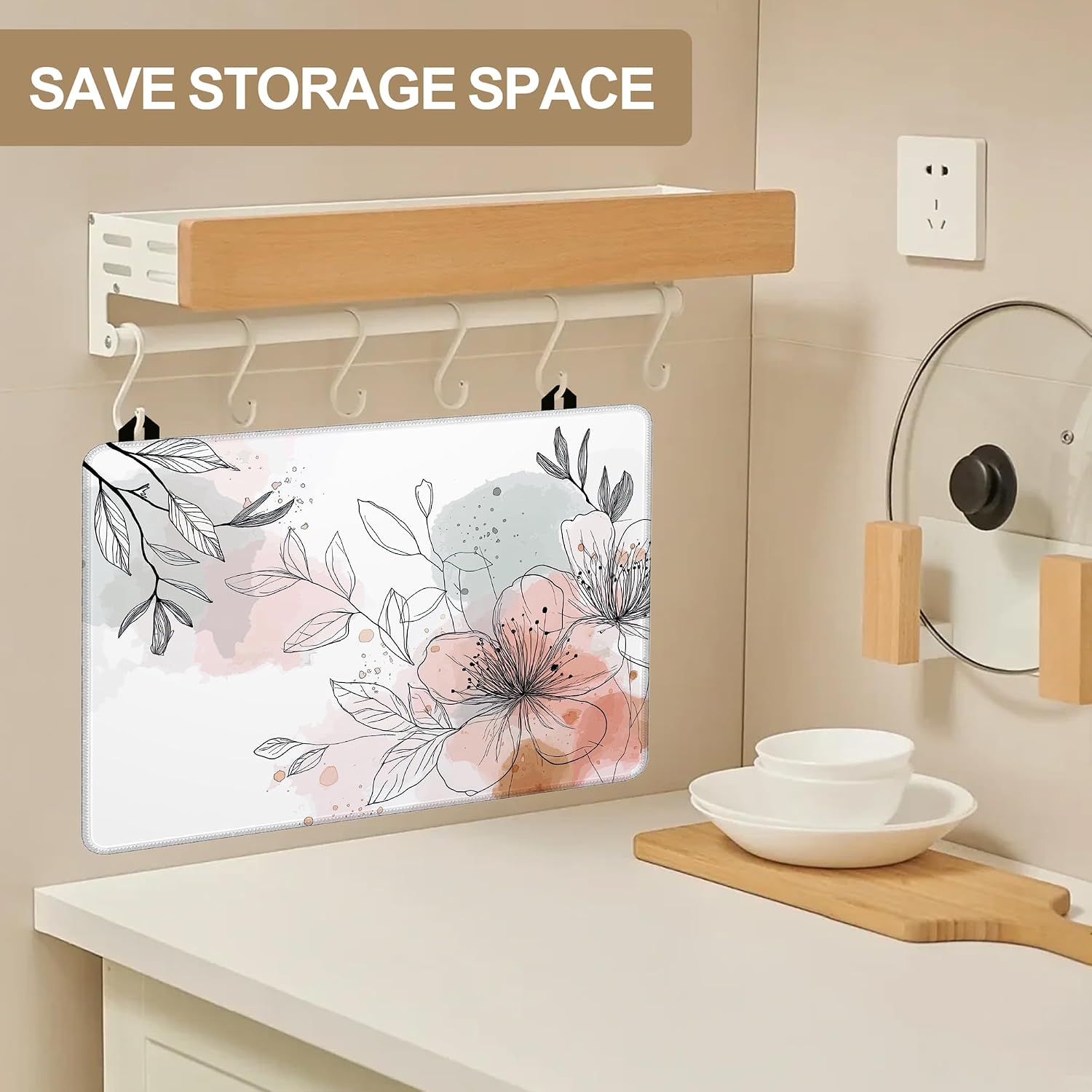 Stove Top Cover for Electric Stove Protector,Boho Poppy Flower Heat Resistant Glass Top Stove Cover Protector Ceramic Countertop Decoration Pad for Kitchen Top Covers 28 "x 20 "