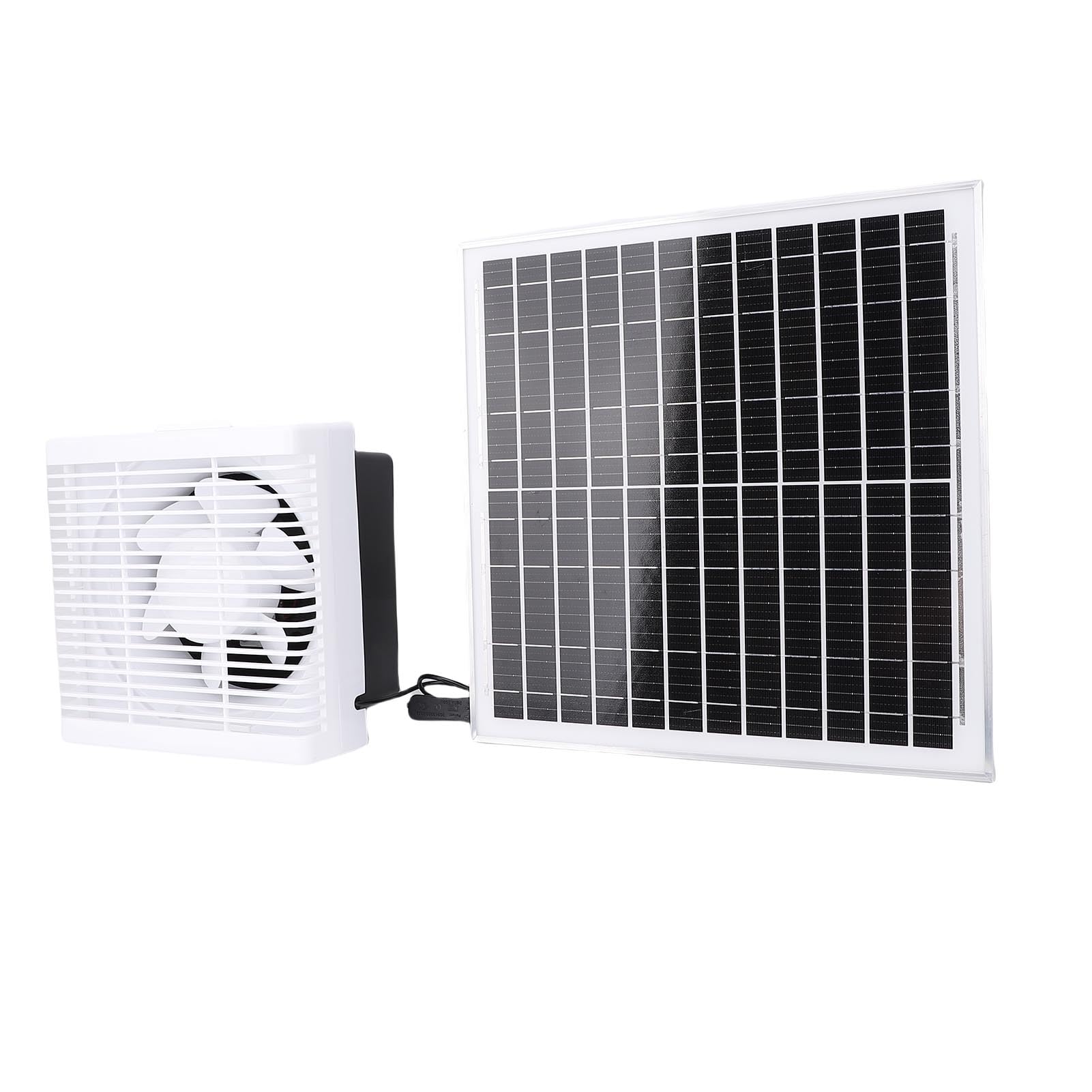 Yctze Zestaw Wentylatora do Panelu Słonecznego - 20 W Wentylator Słoneczny do Kuchni Wentylator Panelu Słonecznego Zestaw Wentylatora Szklarni Szop Zasilany energią słoneczną