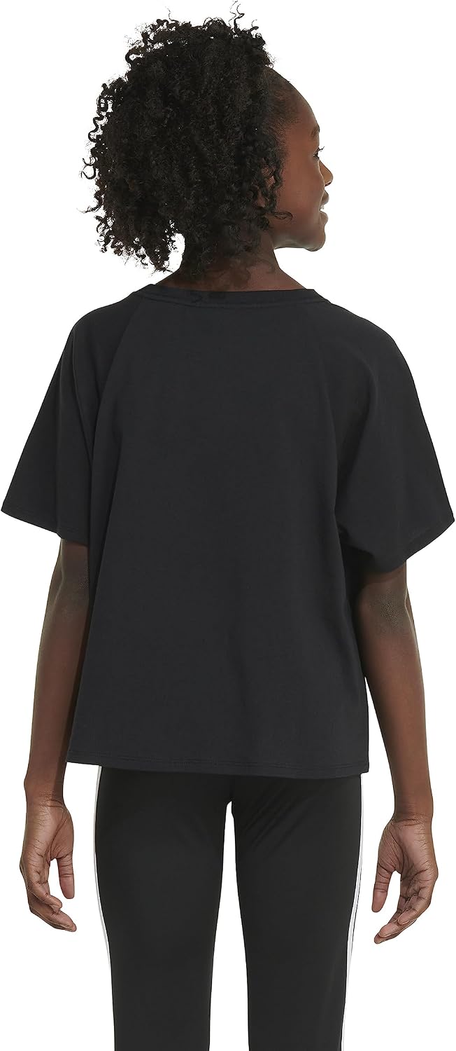 adidas Girls Short Sleeve Raglan Loose Box Tee
