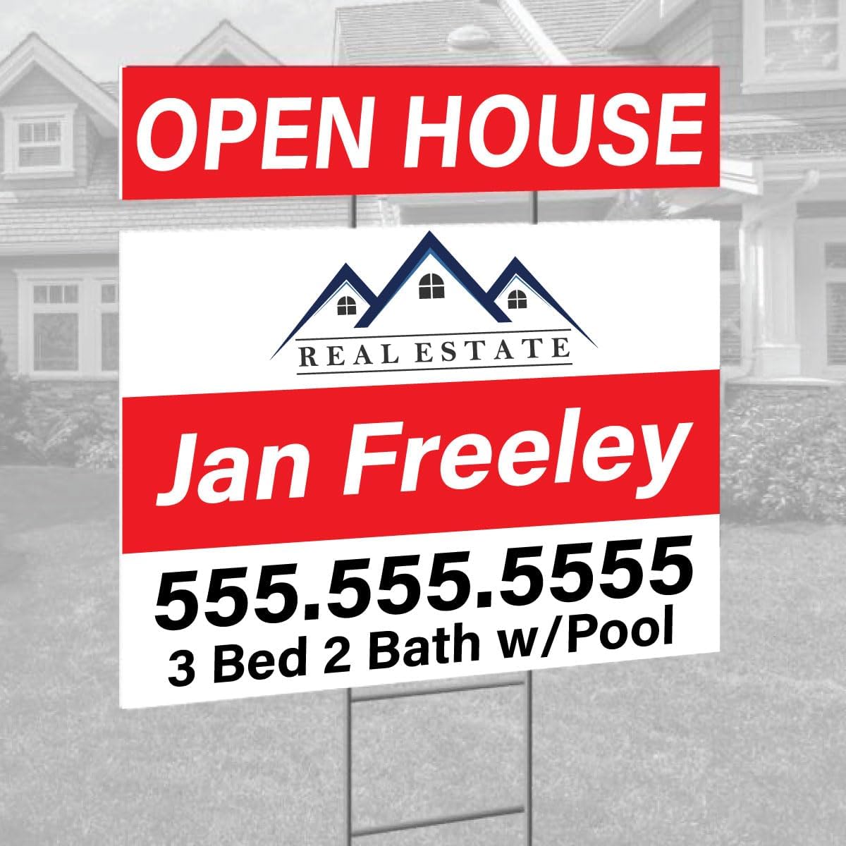 Custom Sign Riders, 6 x 24 Inch, Yard Signs Rider, Double Sided, Weatherproof Outdoor, Optional H-Stakes & Rider Pins