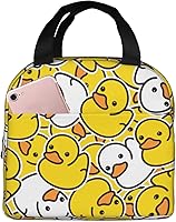 Vista 10 de Fiokroo Lonchera aislada con estampado a cuadros blancos y negros y negros, bolsa de almuerzo reutilizable para escuela, trabajo, universidad