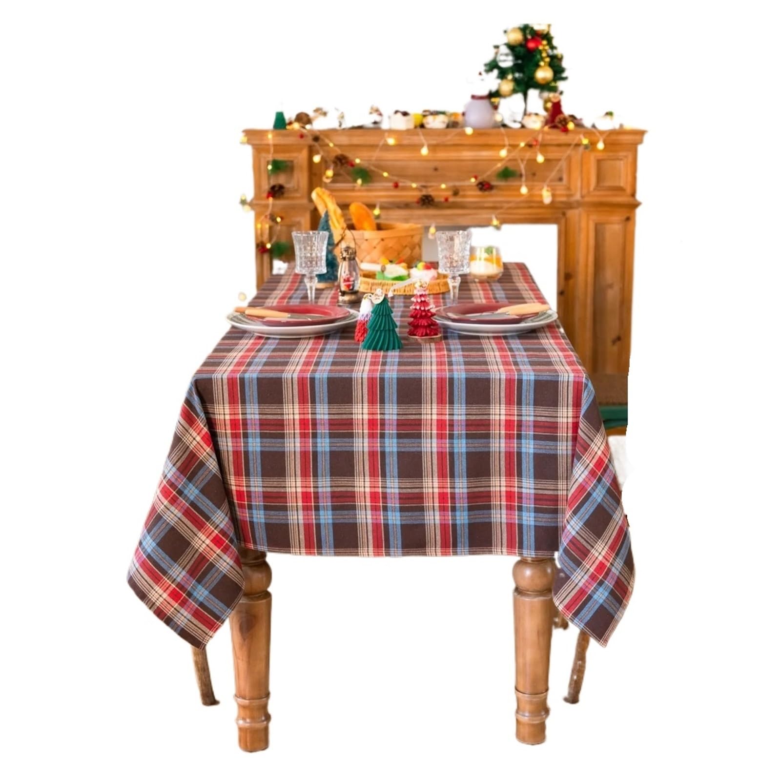 BTGYTTKL Checkered Tablecloth Red Black Buffalo Plaid Tablecloth Dust-Proof Wrinkle Resistant For Family Dinner Party Kitchen Classic Farmhouse