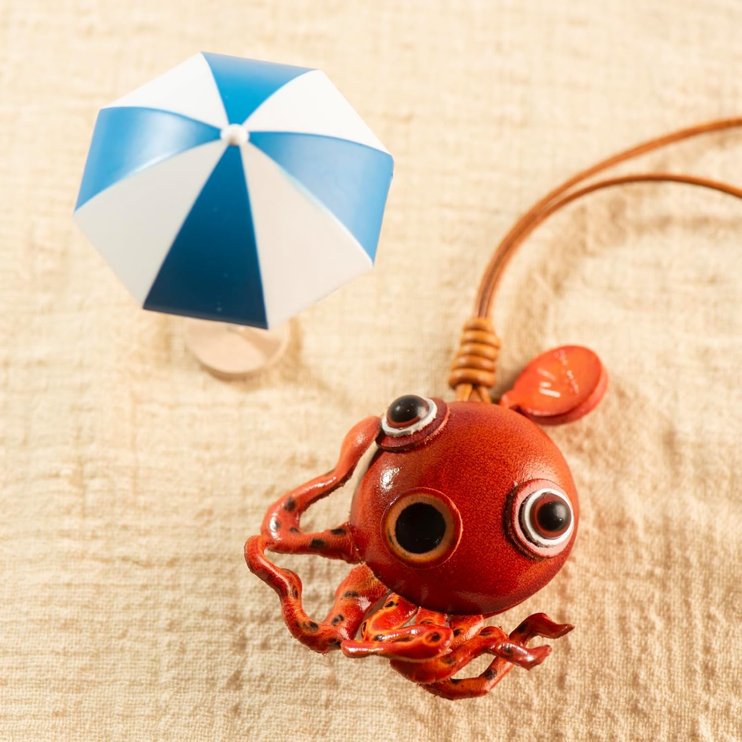 Keychain Charms 3D Cute Genuine Leather Handmade Crafts Pendant Keychains Accessorie - Image 6