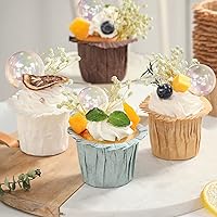 Vista 7 de 30 piezas de mini bolas para tartas, decoración de pastel de acrílico, bolas de espuma para tartas, flores secas artificiales para bodas