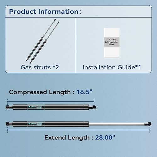 Miniatura 157 de ARANA C16-04154 - Puntales de gas de 15 pulgadas y 24 libras, para cubierta Snugtop, cubierta de cámper, piezas de repuesto para tapa de camión, 2