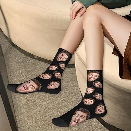 Miniatura 3 de heigudan Calcetines de cara personalizados, calcetines divertidos con caras para hombres, mujeres, amantes de los perros y gatos, regalos