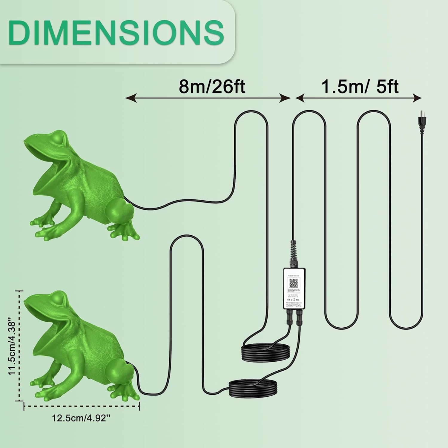 RGB Pond Light with APP, 6W Frog Fountain Lights with 12V Transformer, IP68 Waterproof Underwater Pond Lights with Long Cables for Ponds Waterfall Fountain Gardens Water Feature, 2 SpotLights