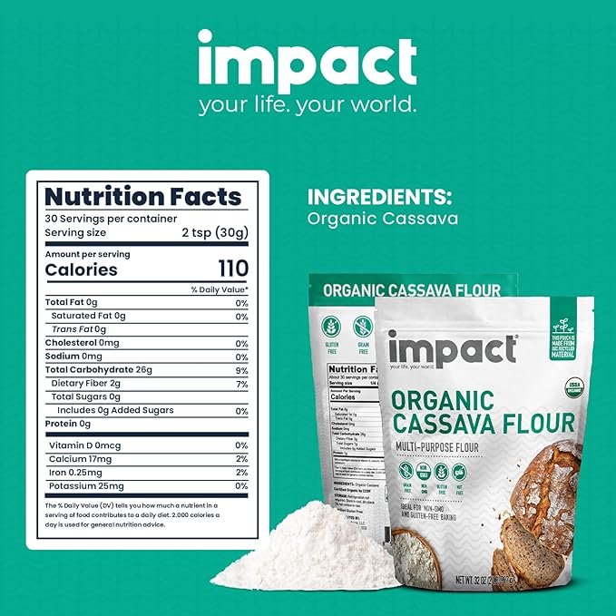 Harina de Yuca Orgánica Impact - Sin Gluten - 2 lb miniatura 2