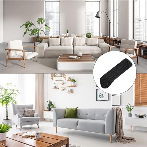 Miniatura 6 de uxcell Calcetines para patas de silla, 8 unidades, calcetines de muebles de punto, protectores de pies de mesa para suelos de madera dura (negro)