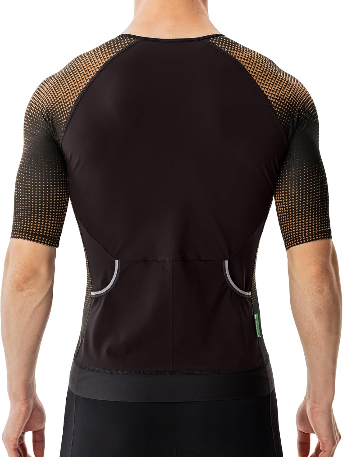 MY KILOMETRE Men's Triathlon Top Full Zip Short Sleeve Tri Shirt, Quick-Dry, UPF 50+ Protection with Reflective Back Pockets