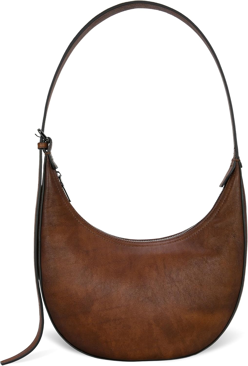 Iswee Leather Crossbody Bags for Women Hobo Bag Lightweight Designer Shoulder Handbags Stylish Crescent Purse