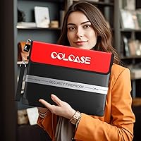 Vista 4 de COLCASE Bolsa de documentos ignífuga con cerradura de 5200 ℉ con aislamiento térmico impermeable e ignífugo con cremallera, bolsa ignífuga