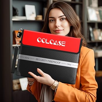 COLCASE Fireproof Document Bag 5200F Heat Insulated Waterproof Fireproof