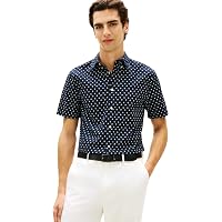 Tommy Hilfiger Uomo Camicia Flex Poplin Maniche Corte, Blu (Desert Sky/Allover)