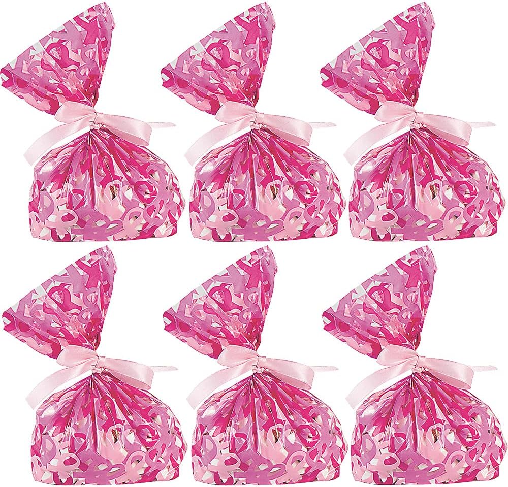 Buy 100PCS Breast Cancer Awareness Cellophane Treat Bags Pink Ribbon Cellophane Gift Bags