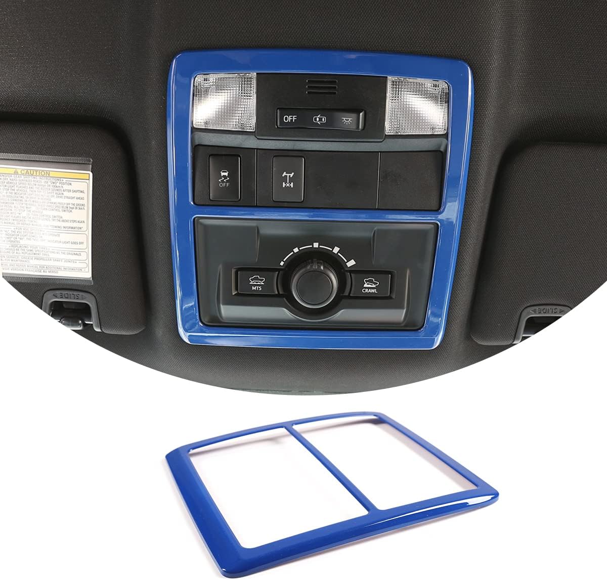 Car ABS Car Inner Front Row Roof Reading Light Trim Frame for Tacoma 2016 2017 2018 2019 2020 2021 2022 2023 Row Roof Reading Light Protect Molding decoration Frame Interior Accessories (Blue)