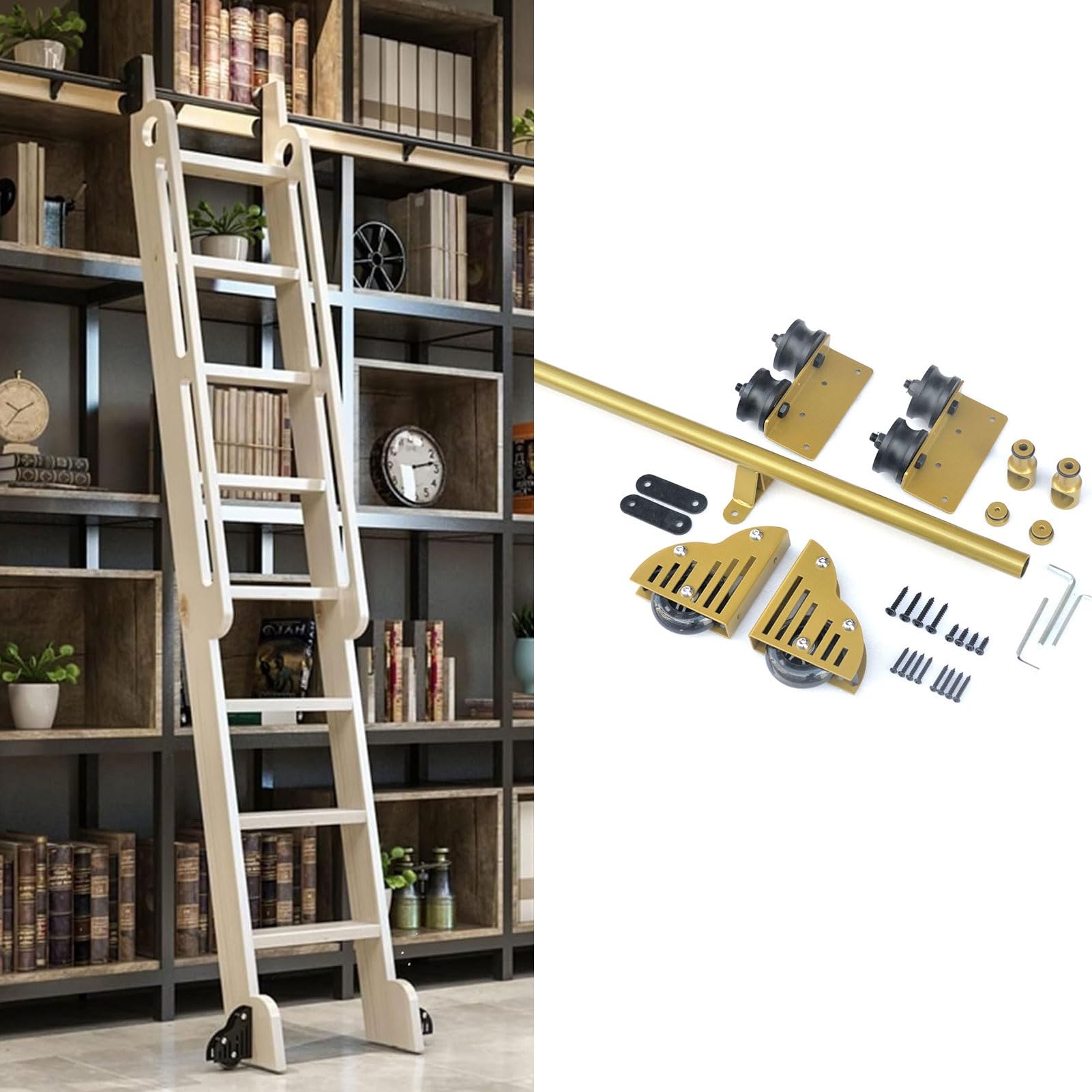 Rail de roulement tubulaire pour échelle de dressing et grand placard de salon
