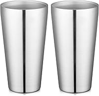 Vista 40 de Beasea Mini vasos de acero inoxidable, juego de 4 vasos de metal de 6 onzas, apilables de acero inoxidable 304, vasos de doble pared con aislamiento