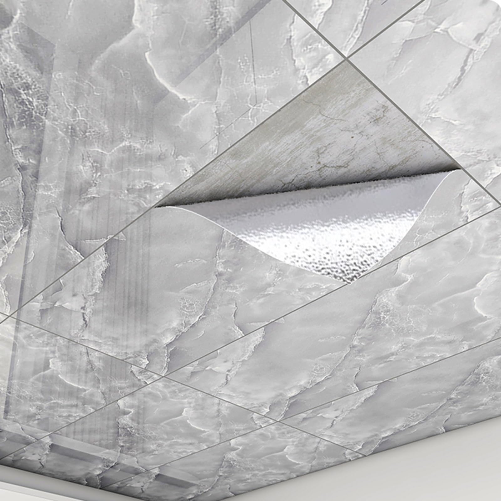 Pannelli Soffitto Boiserie Parete Pannelli Decorativi Per Soffitti E Pareti, Adesivi Per Piastrelle Bianche, Gialle E Grigie, Per Interni, 60cm X 30cm, In Vinile, Per Appartamenti E Dormitori(C,5 pack