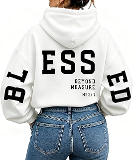 Christian Sweatshirts For Women Faith Over Fear Hoodie Jesus Pullover Tops