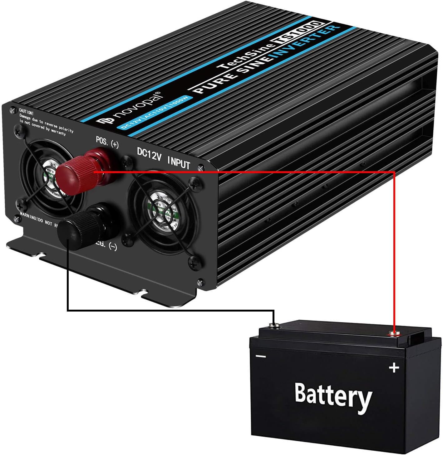 40% Off Discount Novopal Pure Sine Wave Power Inverter 1000 Watt 12V DC to 110V/120V AC Converter 4 AC Outlets Car Inverter with One USB Port 16.4 Feet Remote Control and Two Cooling Fans（5th Generation Upgrade）