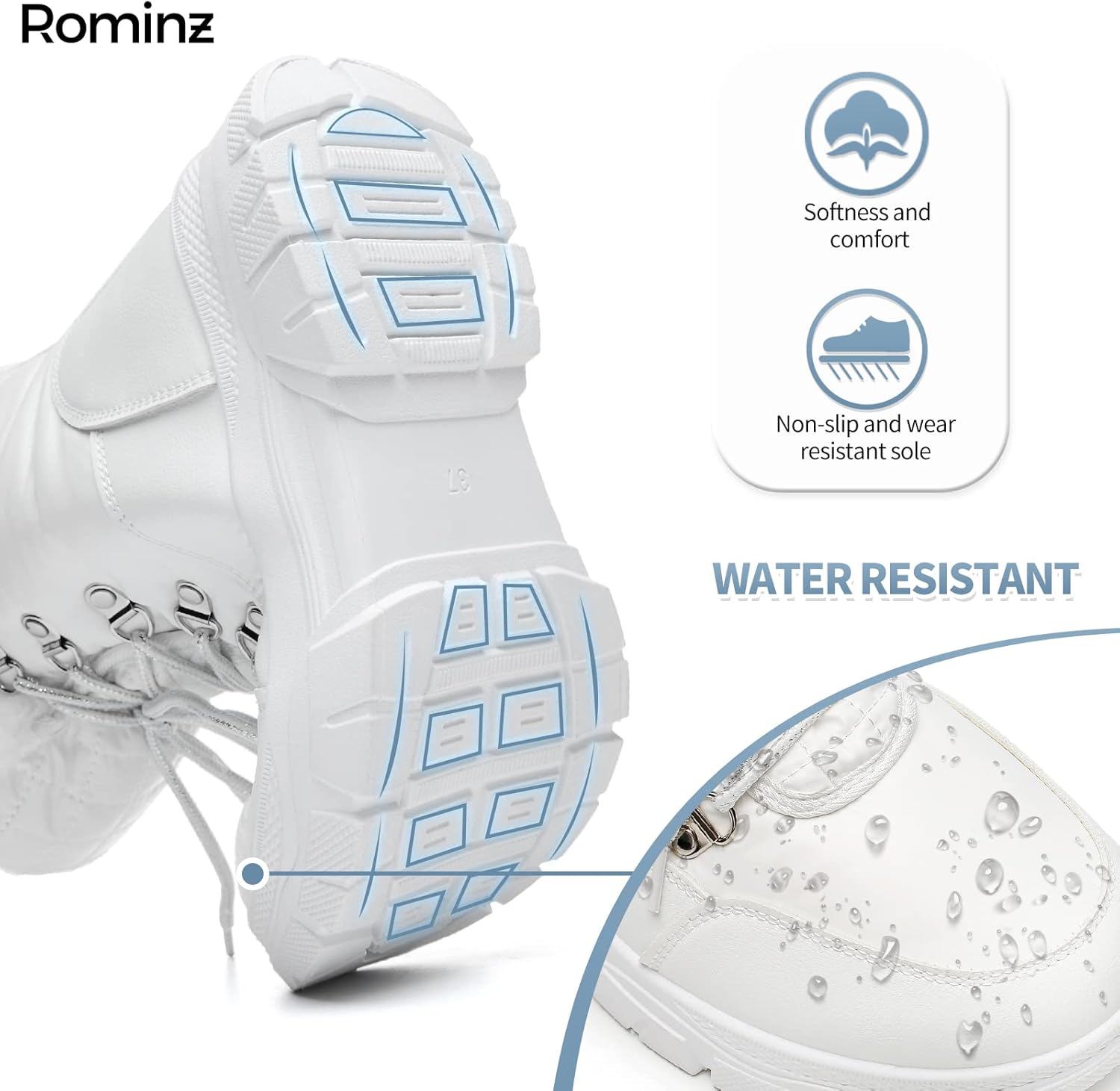 Rominz Womens Winter Snow Boots with Zipper Warm Fur Lined Mid Calf Ankle Booties for Women Comfortable Outdoor Anti Slip Boots - Image 4