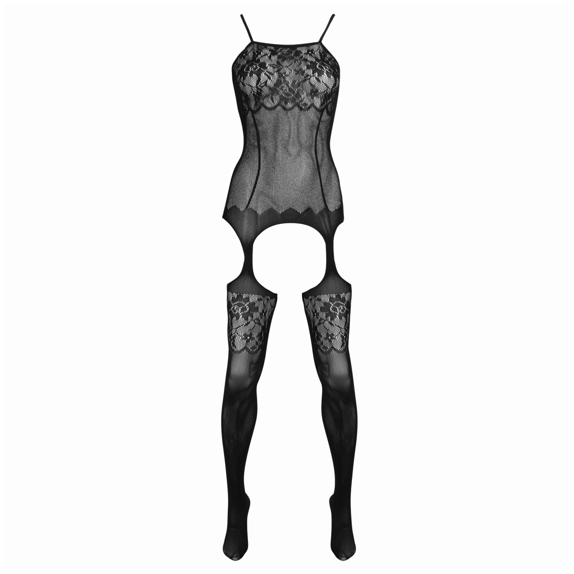 Lovehoney Lingerie Women's Black Lovehoney Up All Night Lace Bodystocking - One Size