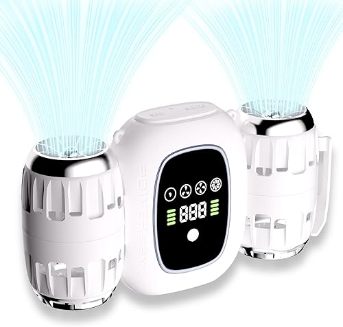 Miniatura 10 de Ventilador de cintura portátil, ventilador de camisa con luz, clip fresco actualizado 2025 recargable, batería externa de 8000 mAh, 4 velocidades