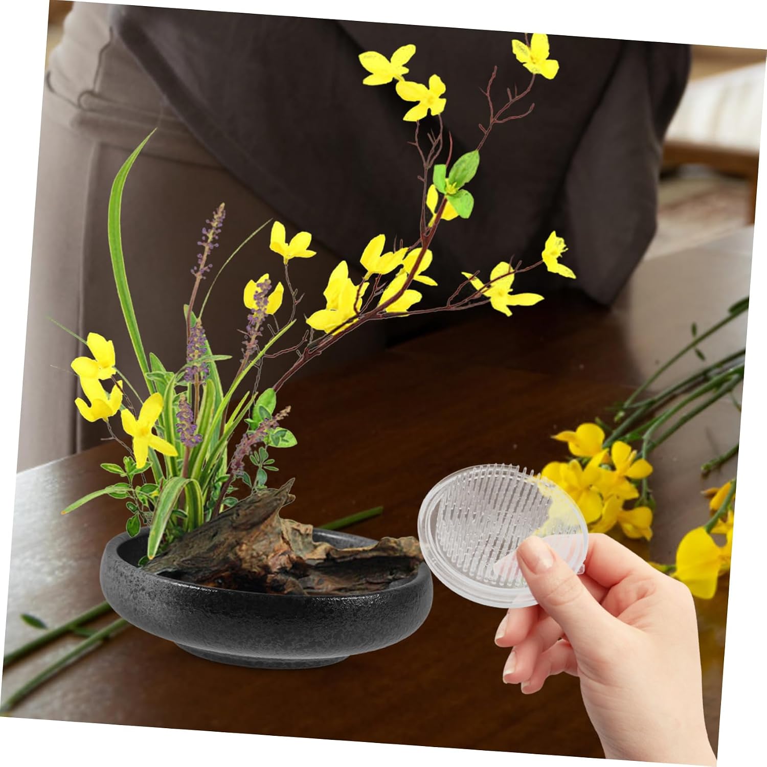 PERSELOSO Flower Frog Holder Floral Arranger Cup Pin Holder for Effortless Flower Arrangement and Enhanced Water Absorption