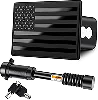 Vista 8 de METOWARE Cubiertas de enganche de remolque, cubierta de enganche de metal pesado con bandera estadounidense para receptores de 2 pulgadas, cubiertas