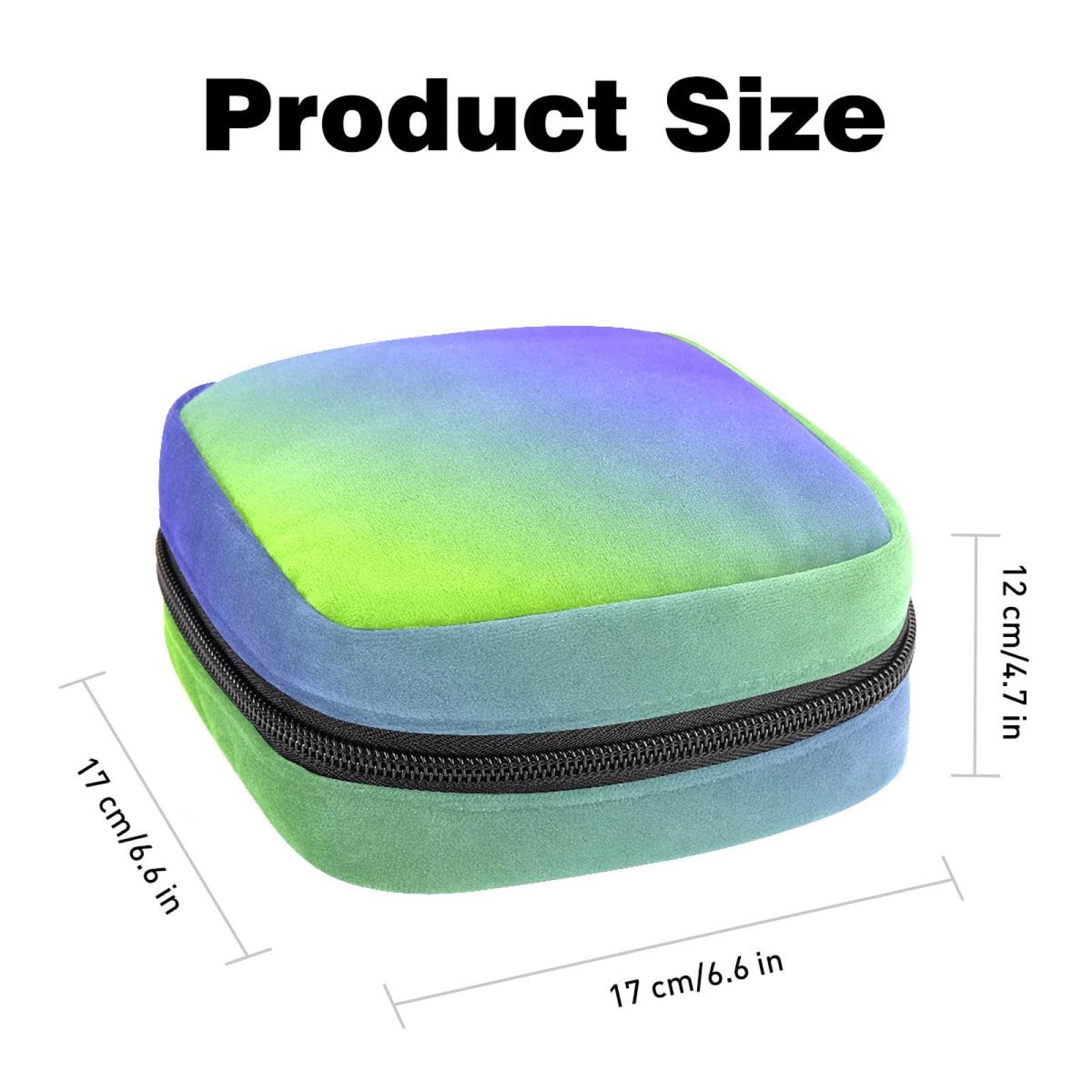 Sanitary Napkin Storage Bag for Women Cute, Feminine Menstruation Pad Holder for Period, Portable Zipper Menstrual Pad Bags Gradient Color