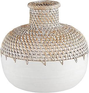 12 Engagement Party Centerpiece Ideas for Stylish Tables 29 47th & Main Woven Seagrass and Bamboo Vase for Home Décor, Small, White/...