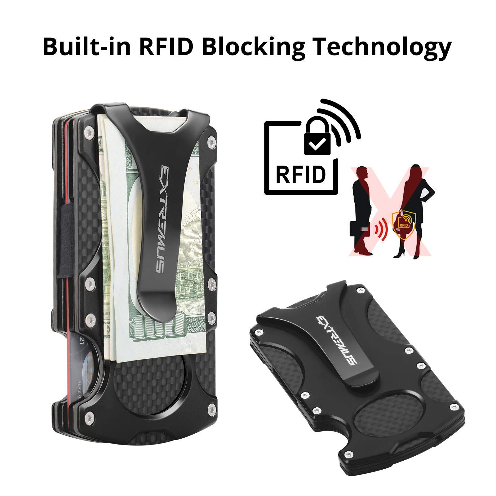 Buy Tactical Wallet, Carbon Fiber Wallet, Money Clip, RFID Blocking