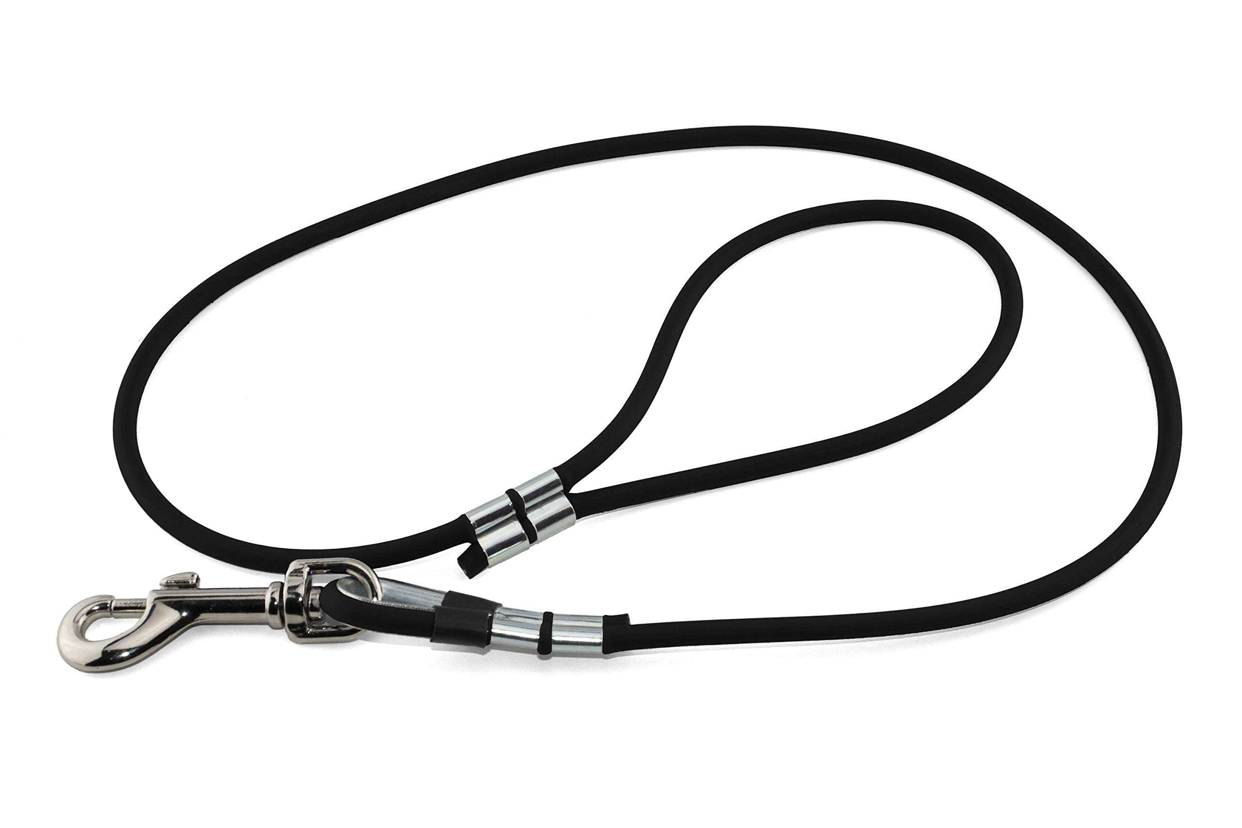 LENNIE BioThane Hundeleine - 8 Mm Rund, 1,5 M Mit Handschlaufe, Schwarz, Made In Germany