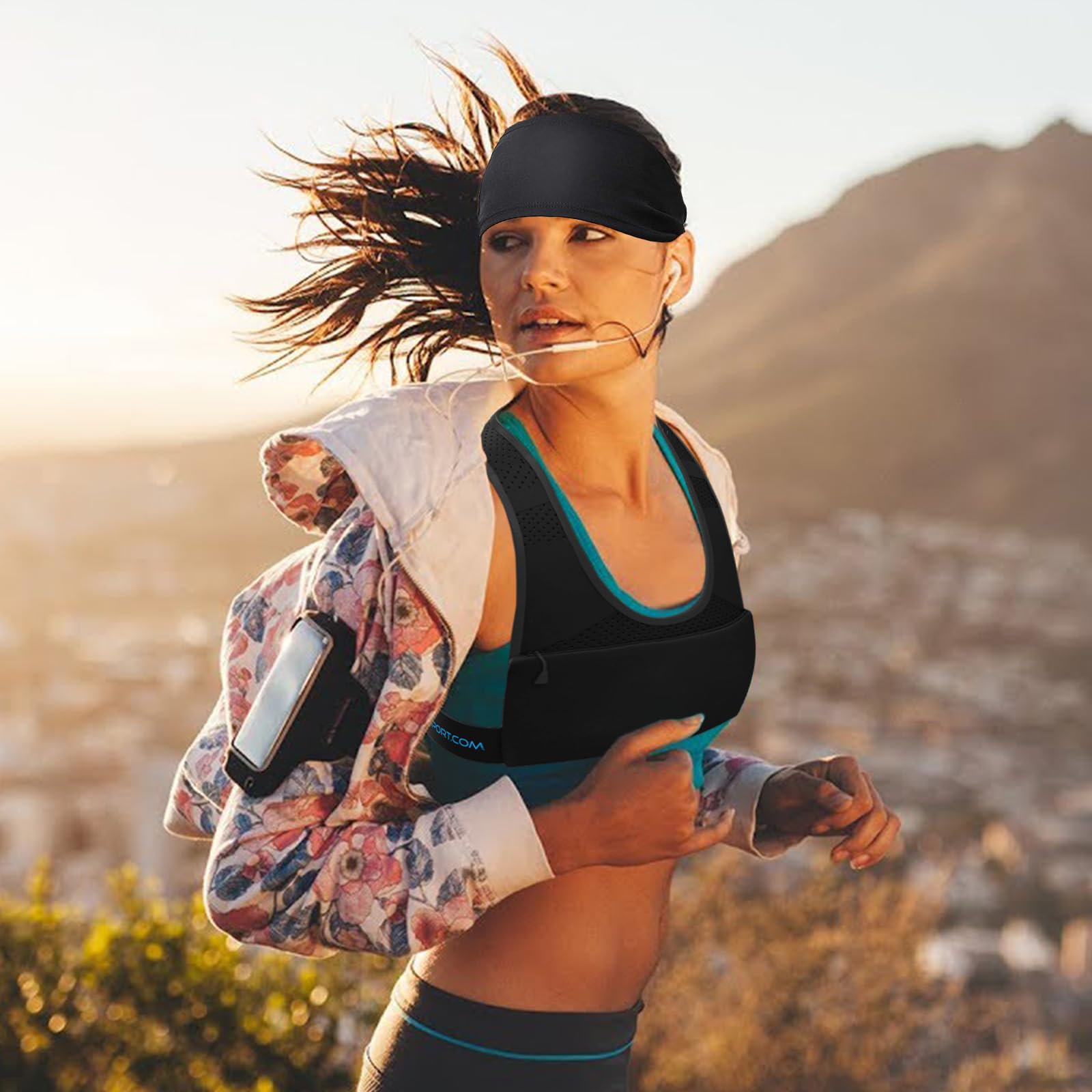 2-tlg. Jogging Set - Handyhalterung & Stirnband Wasserfester Für Sport