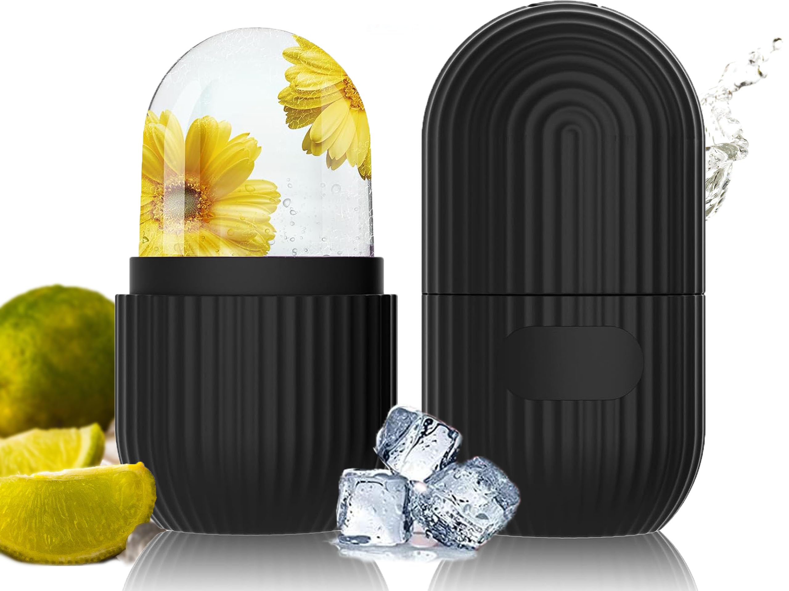 beYou ® Ice Roller [Stripe Edition - Includes Skincare eBook] (Black)