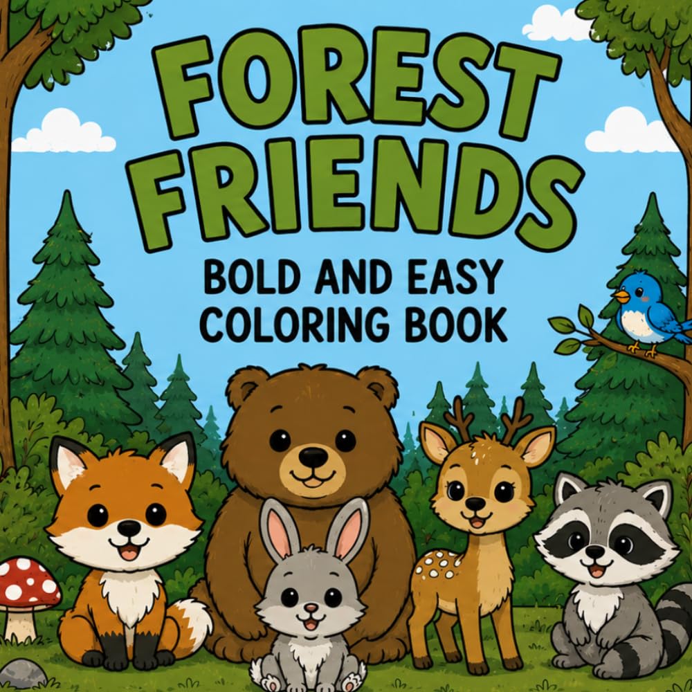 Forest Friends: Bold and Easy Coloring Book