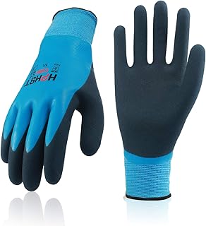 Arbeitshandschuhe Herren und Damen C2001 wasserdichte Gartenhandschuhe mit Schaumlatex und Gummibeschichtung Handschuhe (1 Paar & 3 Paar