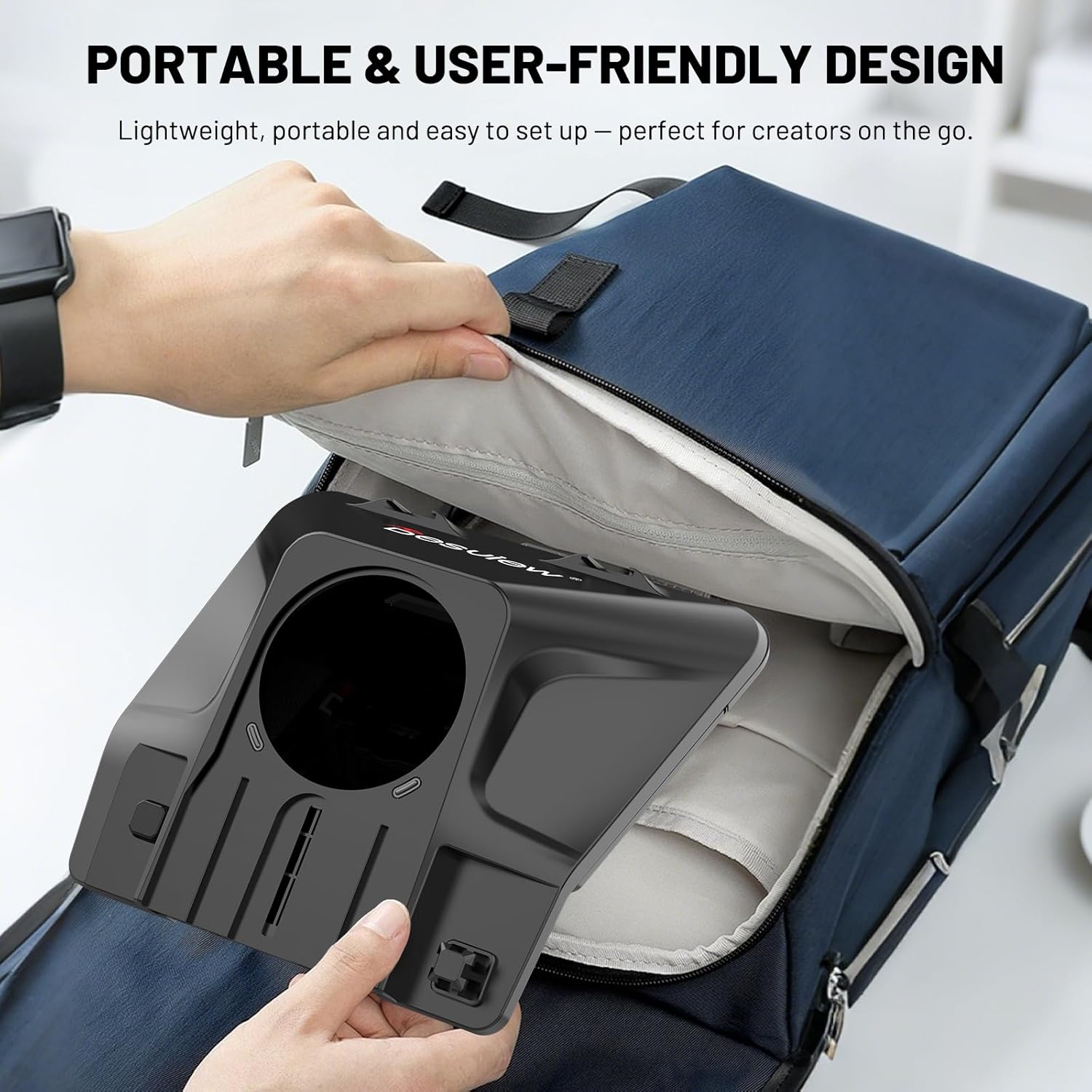 Desview T5 Teleprompter for Smartphone/11'' Tablet/DSLR, 49-82mm Adapter Rings, Durable Coated Glass, Bluetooth Remote & Free APP, for Live Streaming/YouTube/Vlogging/Video Recording